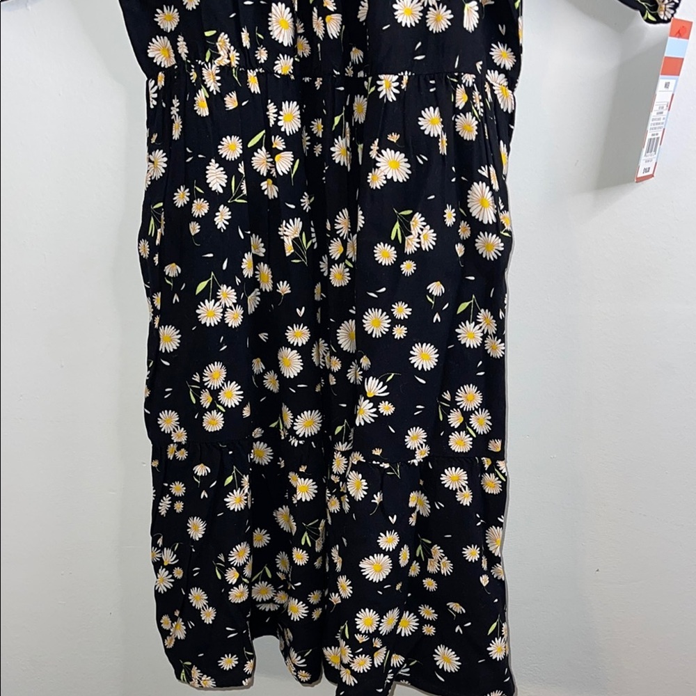 Cat & Jack GIRLS Black Dress with Daisies NWT Size 8 (Medium) #2 - Picture 5 of 9